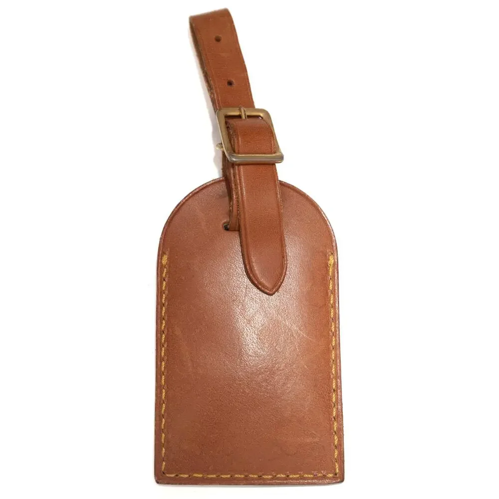 Authentic Louis Vuitton Vachetta Leather Luggage Name Tag OO
